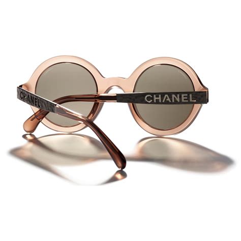 circle chanel sunglasses|Chanel brown round sunglasses.